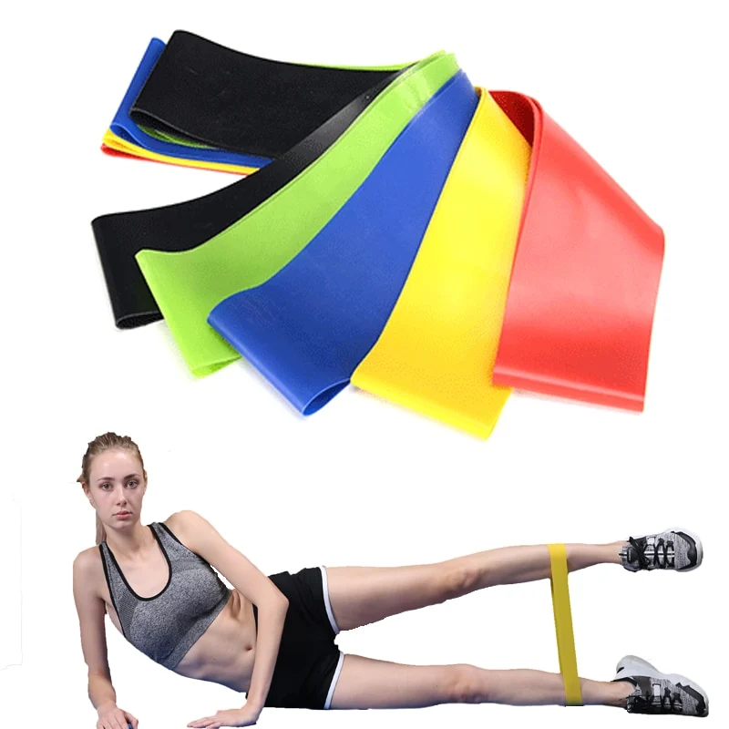 Yoga Rubber Resistance Bands Indoor Outdoor Fitness Equipment 0.4mm-1.2mm Pilates Sport Training Workout Elastic Bands