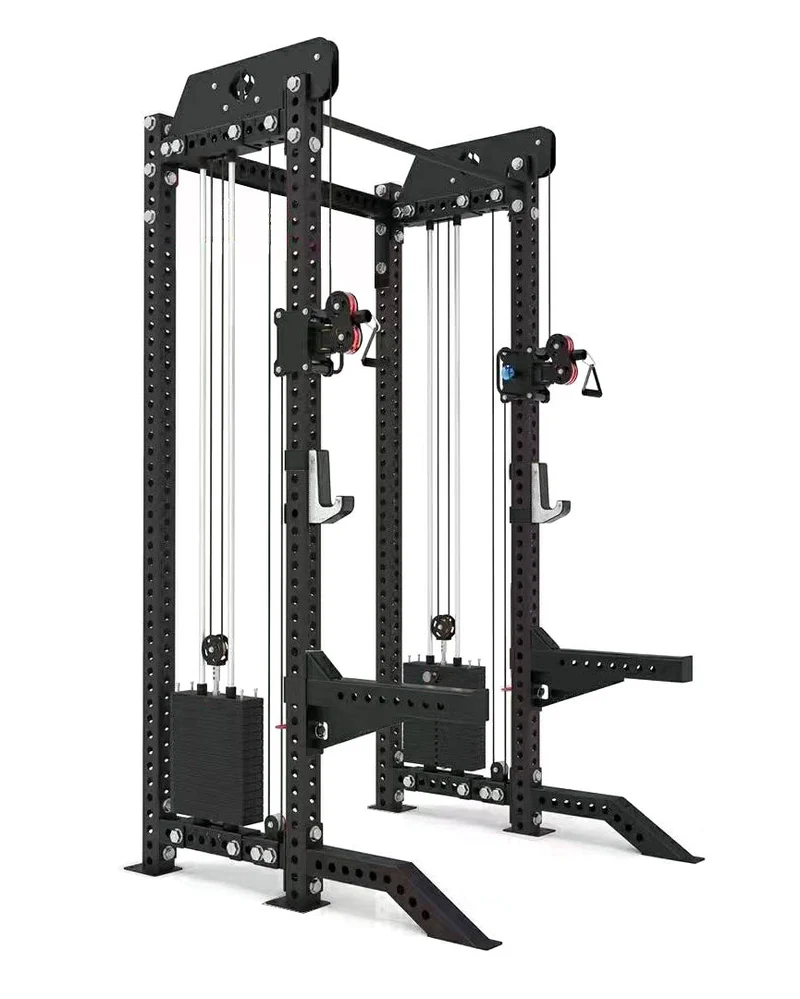 Half Rack Palestra Multifunzione e Salva spazio con Pulley Cable Station integrata