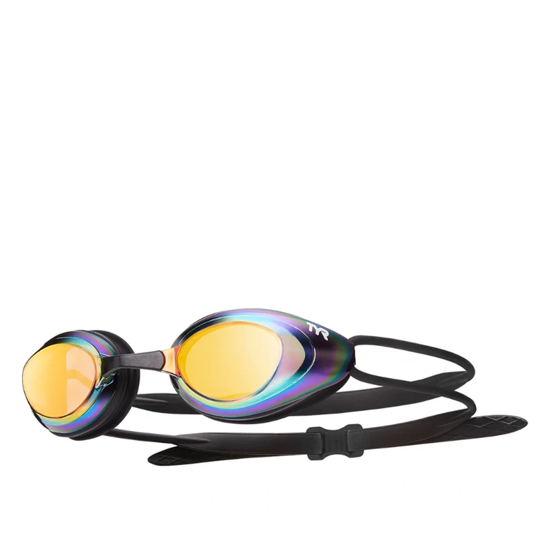 TYR Adult Black Hawk Mirrored Racing Swimming Goggles