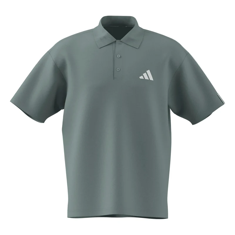 adidas Men's Essentials Plus Loose Fit Small Logo Short Sleeve Polo Shirt