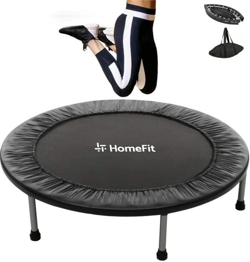 HomeFit Fitness Rebounder Trampoline - Folding Design with Carry Bag