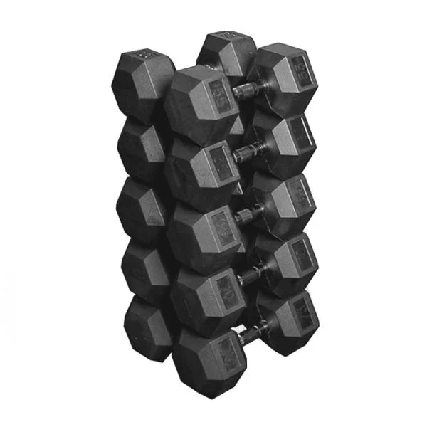 Element Fitness Virgin Rubber Hex Dumbbell Set (55-75lbs)