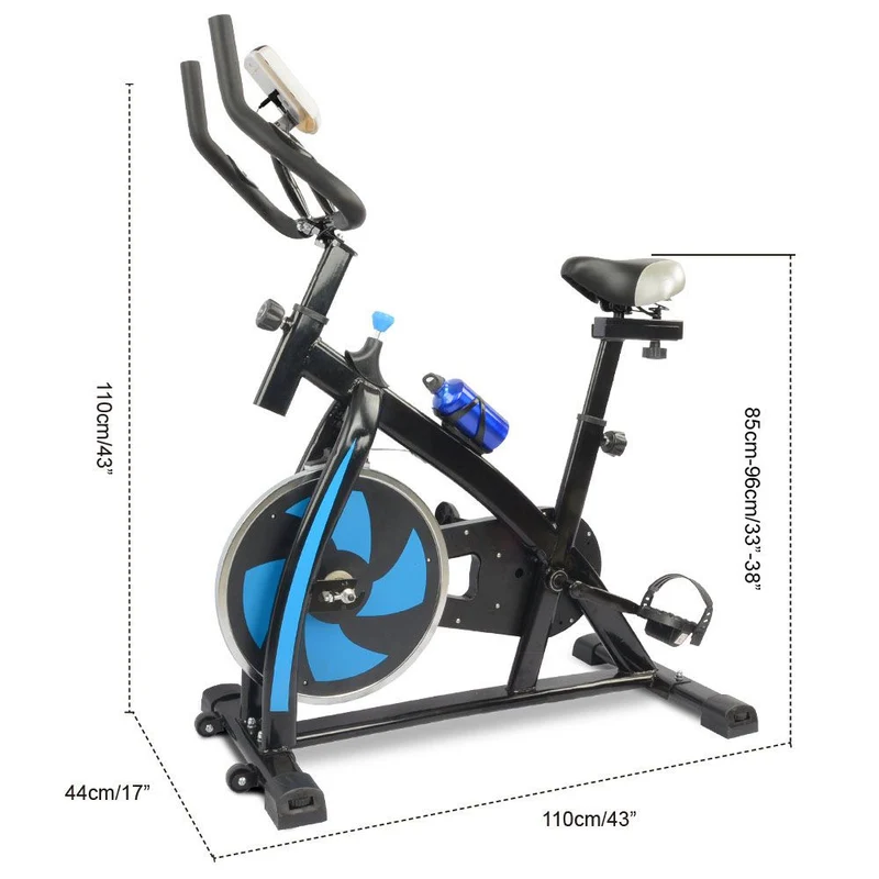 Stationary Exercise Bike Fitness Cycling Bicycle Cardio Home Sport Gym Training Blue