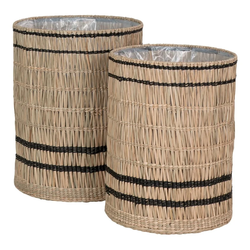Seagrass Planters - Round Natural Planter Set, 35-40cm