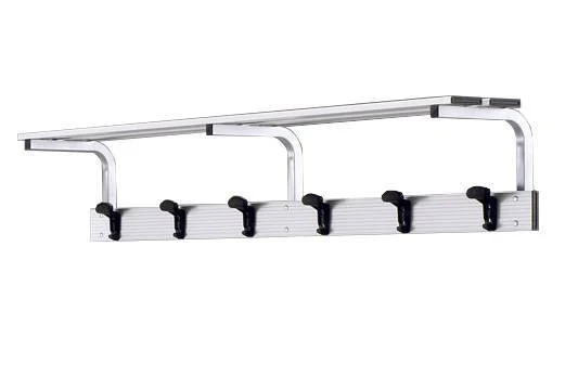 Appendiabiti in alluminio a parete con pianoborse 2 mt Vivisport