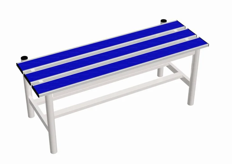 Panca spogliatoio solo seduta 1 mt tubo rotondo inserto in pvc blu Vivisport