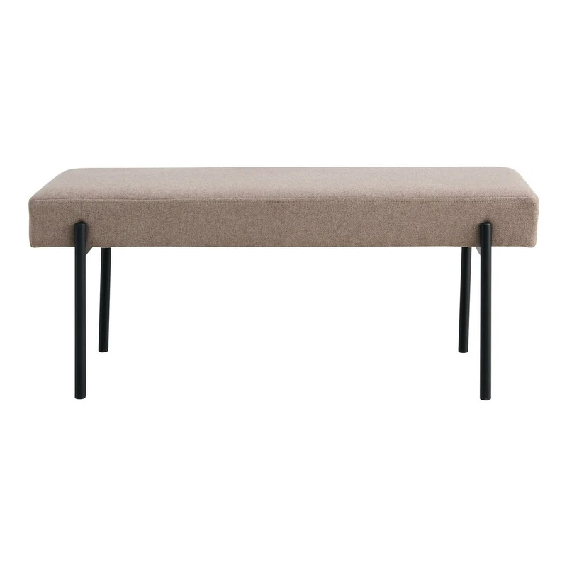 Stone Bench with Black Metal Legs – Modern Accent, 100cm