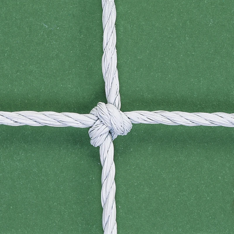 RETI CALCIO ANNODATE-corda HDPE 2,8 col.bianco-regolamentare- EN748 classe B Schiavi sport