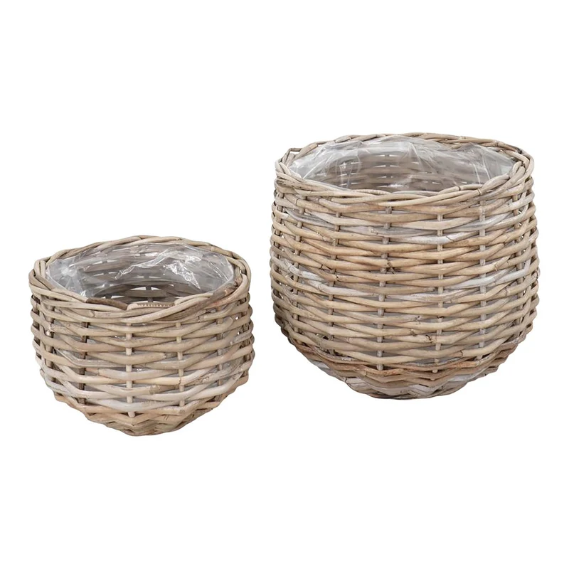 Rattan Baskets - Natural Kubu Set of 2 | House Nordic