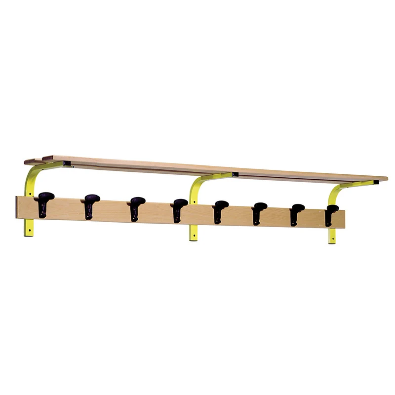 ATTACCAPANNI PORTA BORSE PARETE FAGGIO mt 2 con 8 grucce Schiavi sport