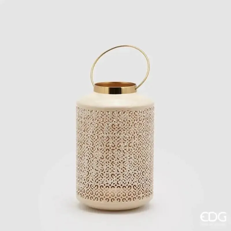 EDG Enzo De Gasperi Lanterna Metal Rotonda H30 cm Avorio