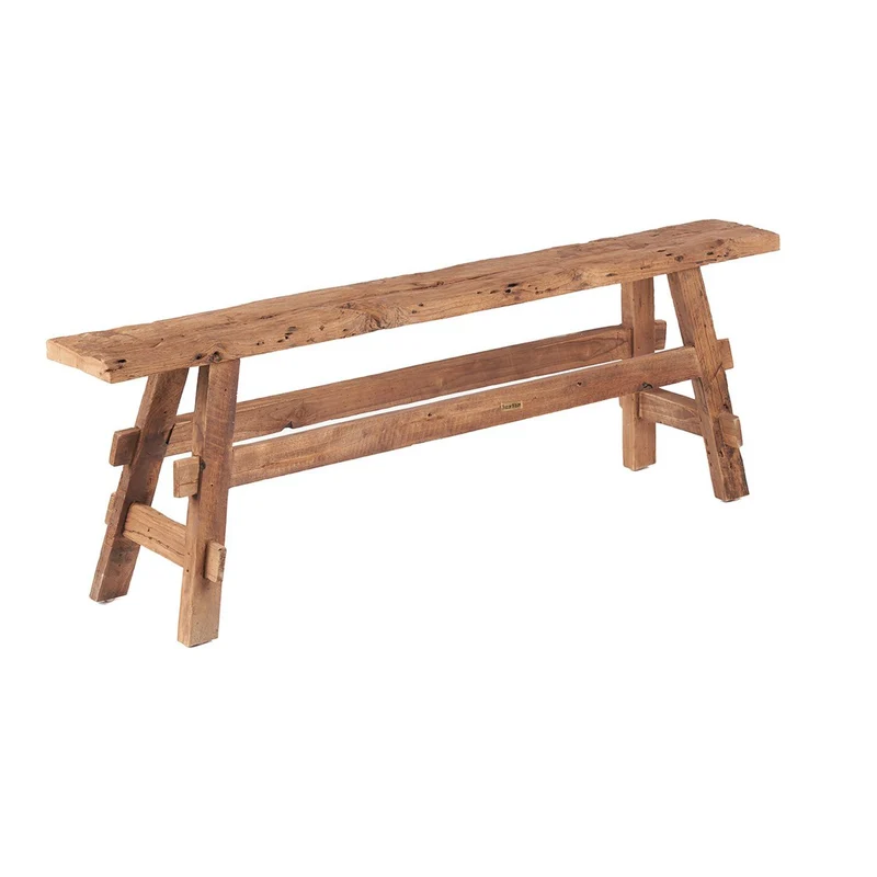 Natural Wood Rustic Bench - Organic Entryway Seating