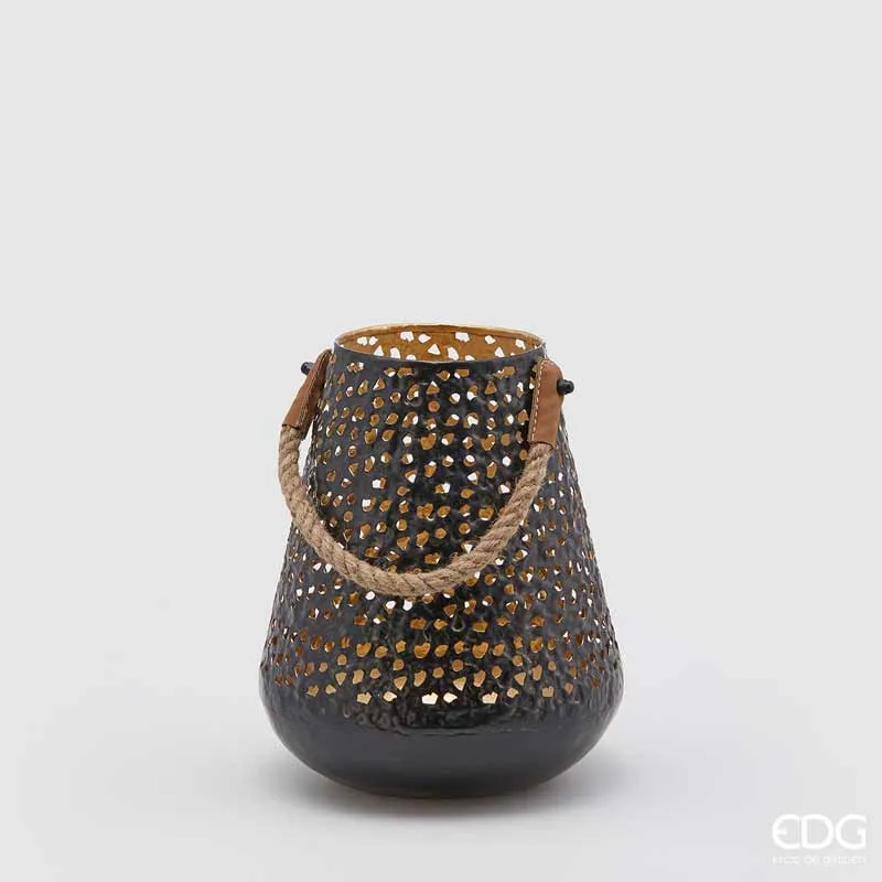 EDG Enzo De Gasperi Lanterna Trapezio manico in corda H29 cm