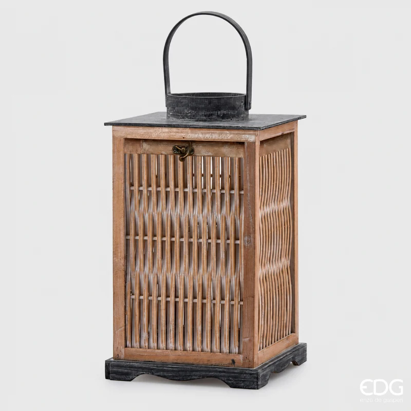 EDG Enzo De Gasperi Lanterna Jinja H40 Cm in Legno