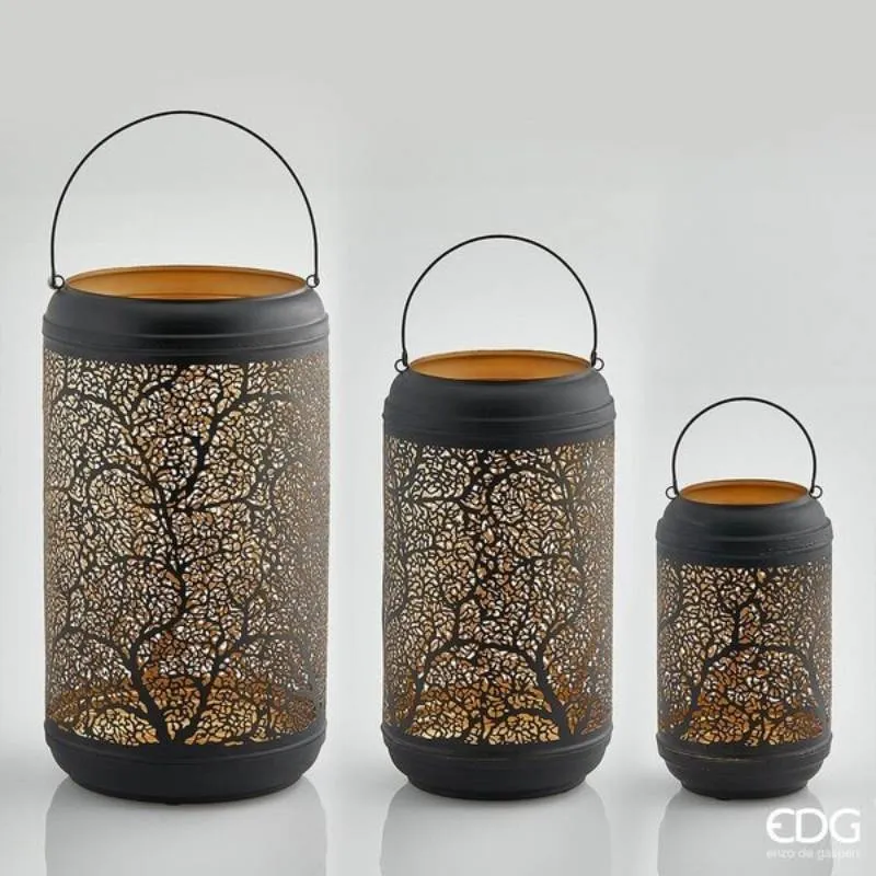 EDG Enzo De Gasperi Set 3 Lanterne Rotonde con Corallo
