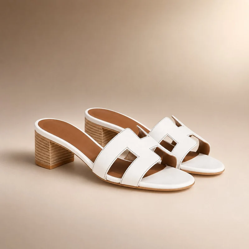 Slip On Sandalen mit Absatz | Fersenlinde