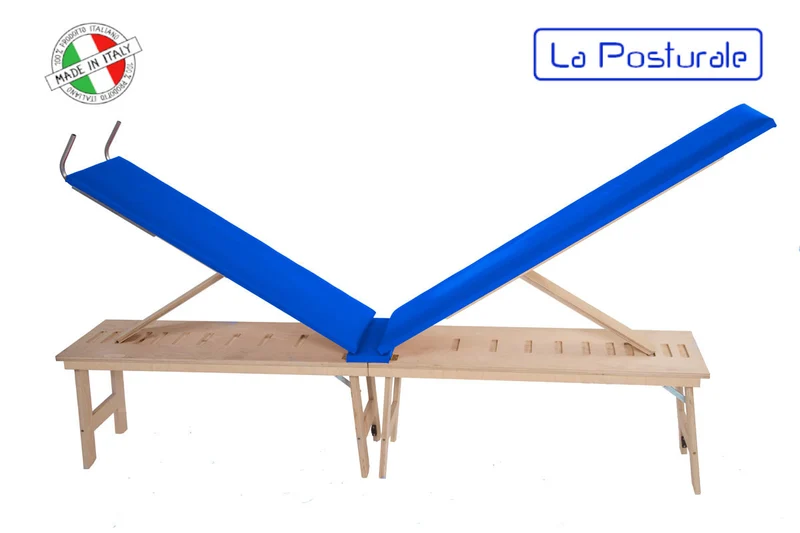 Panca in legno La Posturale standard con gambe colore blu