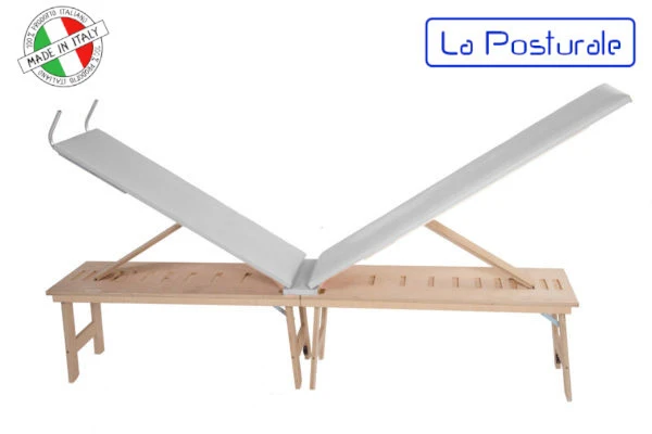Panca in legno La Posturale standard con gambe colore bianco