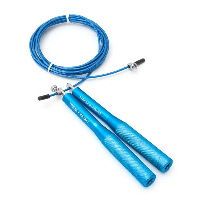 XM FITNESS Aluminum Cable Speed Jump Rope - Blue