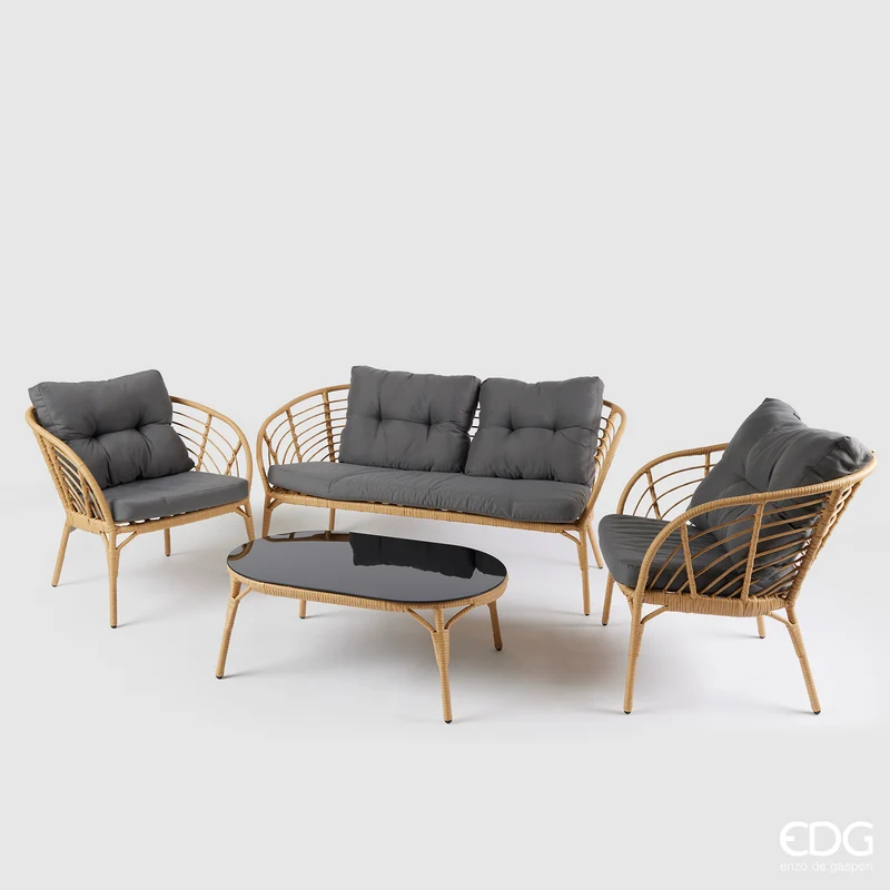 EDG Enzo De Gasperi Set da Giardino Willow in Alluminio Nocciola
