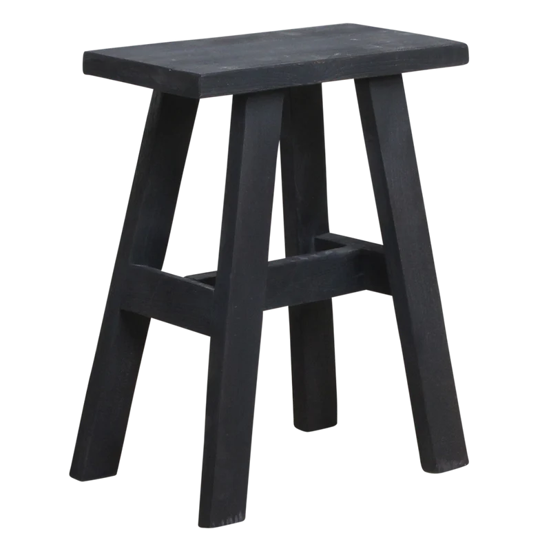 Black Wood Bench - Indian Bus Stop Style - Medium Size