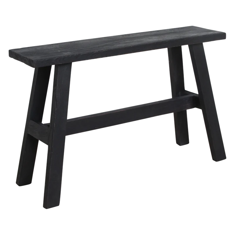 Wooden Bus Stop Bench - Large Black Rustic Seating | Raw Materials