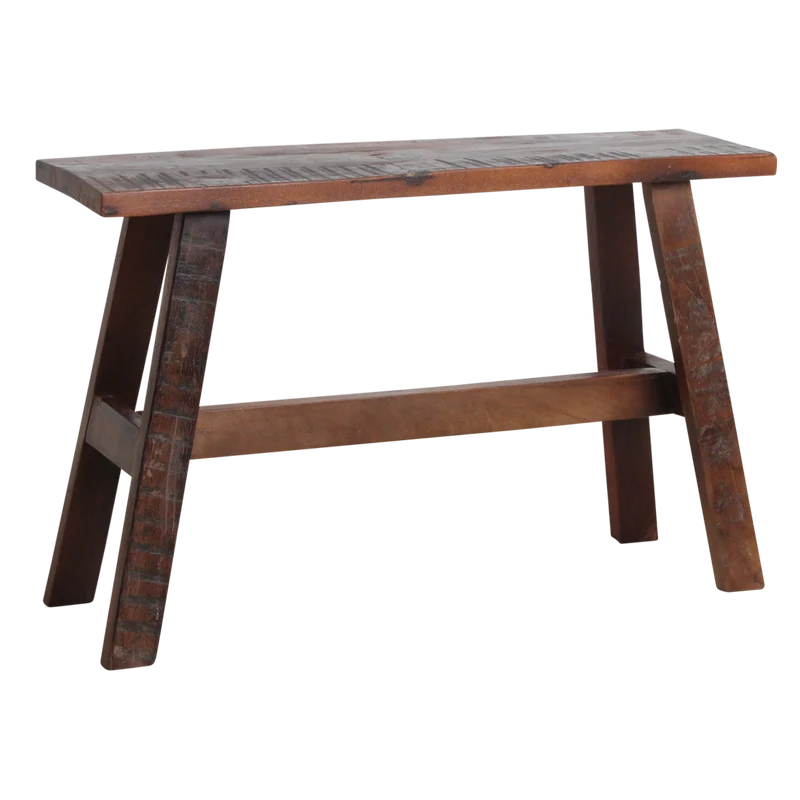 Reclaimed Wood Bench - Industrial Bus Stop Style Seating