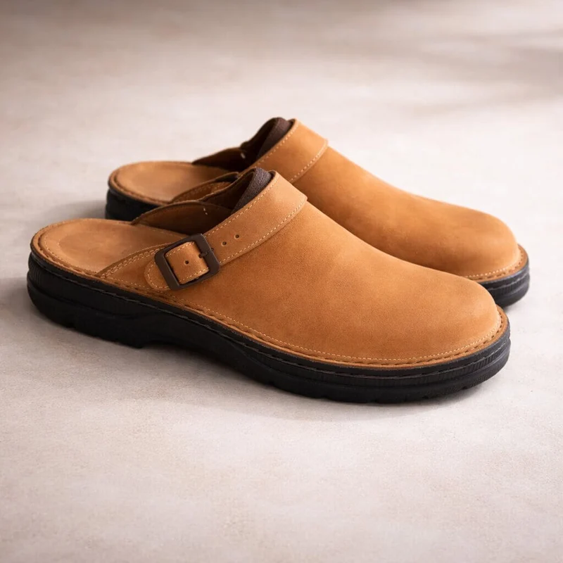 Orthopädische Slipper für Damen & Herren aus Leder | Bequeme Hausschuhe | Solvara