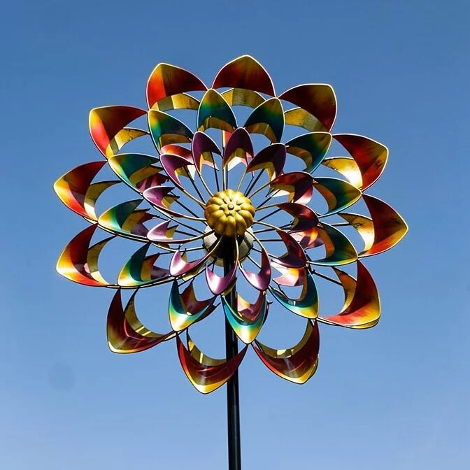 Garten Windrad aus Metall | Windspiel für Garten | Floravera