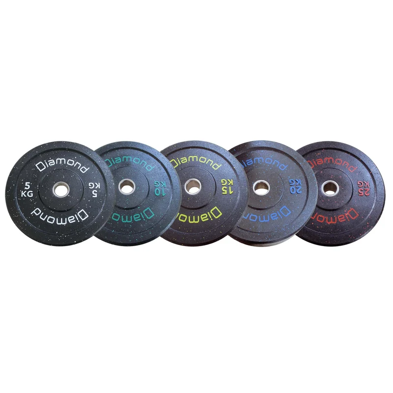 Disco olimpionico bumper training gomma riciclata foro Ø 50 mm Diamond