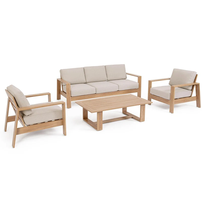 Andrea Bizzotto Salotto da esterni Baltic in Alluminio Effetto Legno Naturale