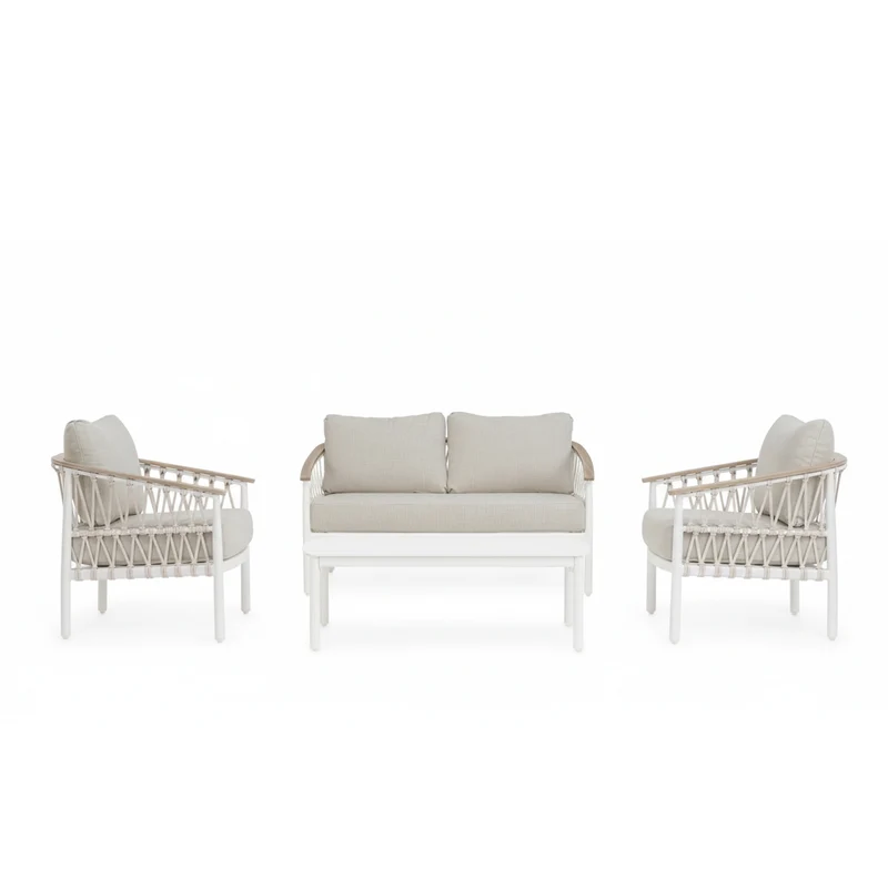Andrea Bizzotto Salotto da Esterni Fenix Vapor in Alluminio Bianco