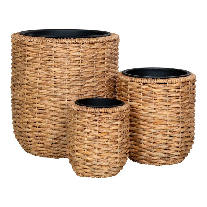 Water Hyacinth Planters - Natural Bohemian Basket Set - 3 Sizes