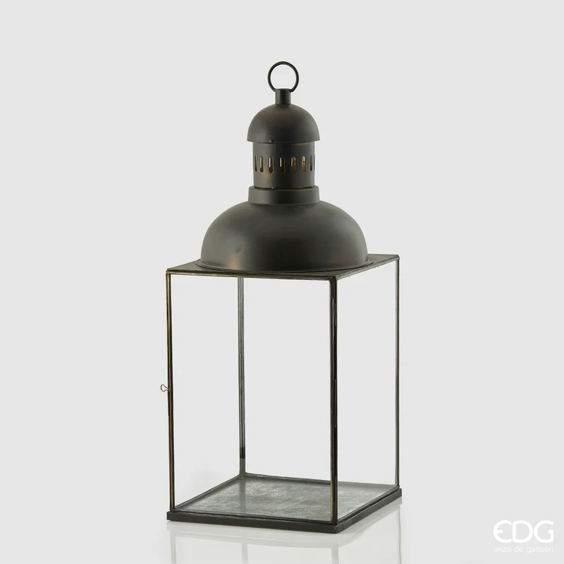 EDG Enzo De Gasperi Lanterna Quadrata con Cupola H76 cm Nero