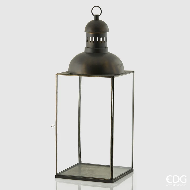 EDG Enzo De Gasperi Lanterna Quadrata con Cupola H84 cm Nero