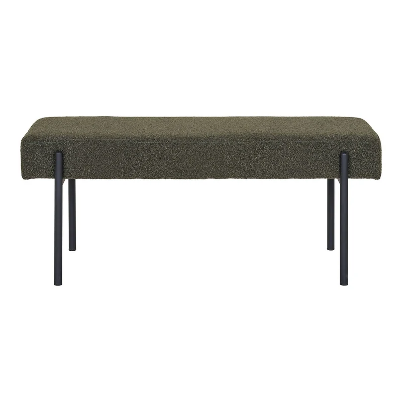 Fabric Bench Dark Green – Steel Frame, Padded Seat, 100cm