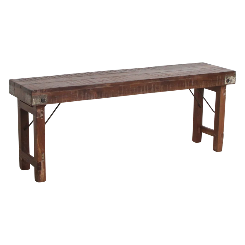 Wooden Dining Bench Foldable Sofa - 120cm Space-Saving Seating