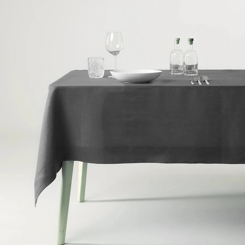Tessitura Toscana Tovaglia Vis a Vis Tiziano 45x170 cm in Lino Grigio