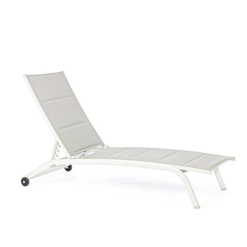 Andrea Bizzotto Lettino Sdraio Prendisole Cleopas con ruote L 192x61 cm Bianco