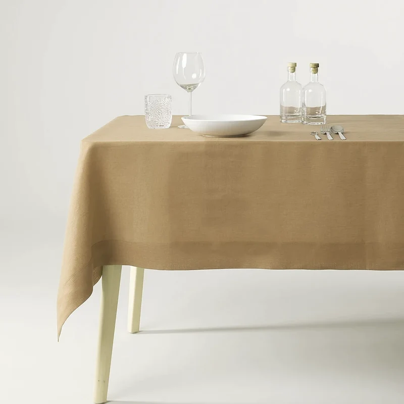 Tessitura Toscana Tovaglia Vis a Vis Tiziano 45x170 cm in Lino Giallo Ceramica