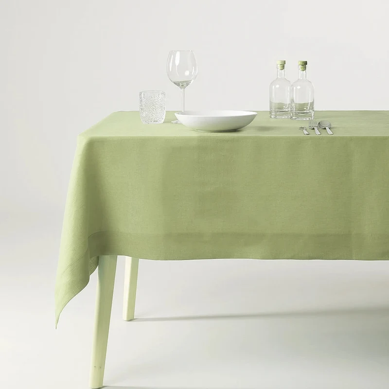 Tessitura Toscana Tovaglia Vis a Vis Tiziano 45x170 cm in Lino Pistacchio