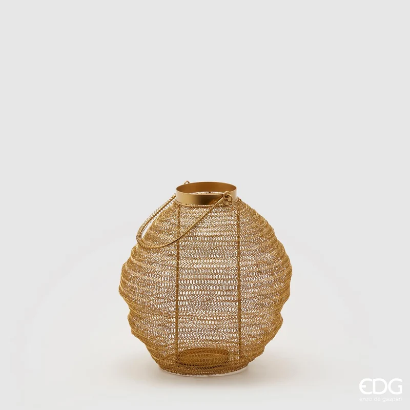 EDG Enzo De Gasperi Lanterna Metal Rete H30 D27 cm Oro