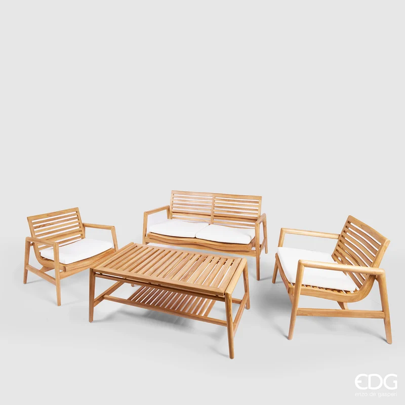 EDG Enzo de Gasperi Salotto Imperiale Esterno da Giardino 4 Pezzi in Teak