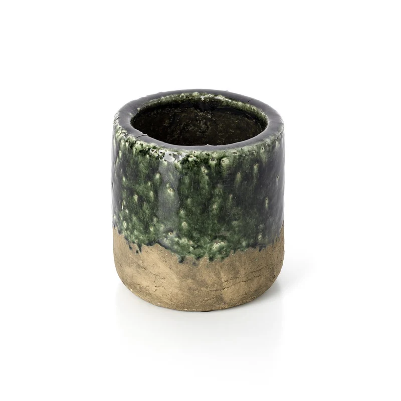 Concrete Planter - Green Moss Finish - Medium Size