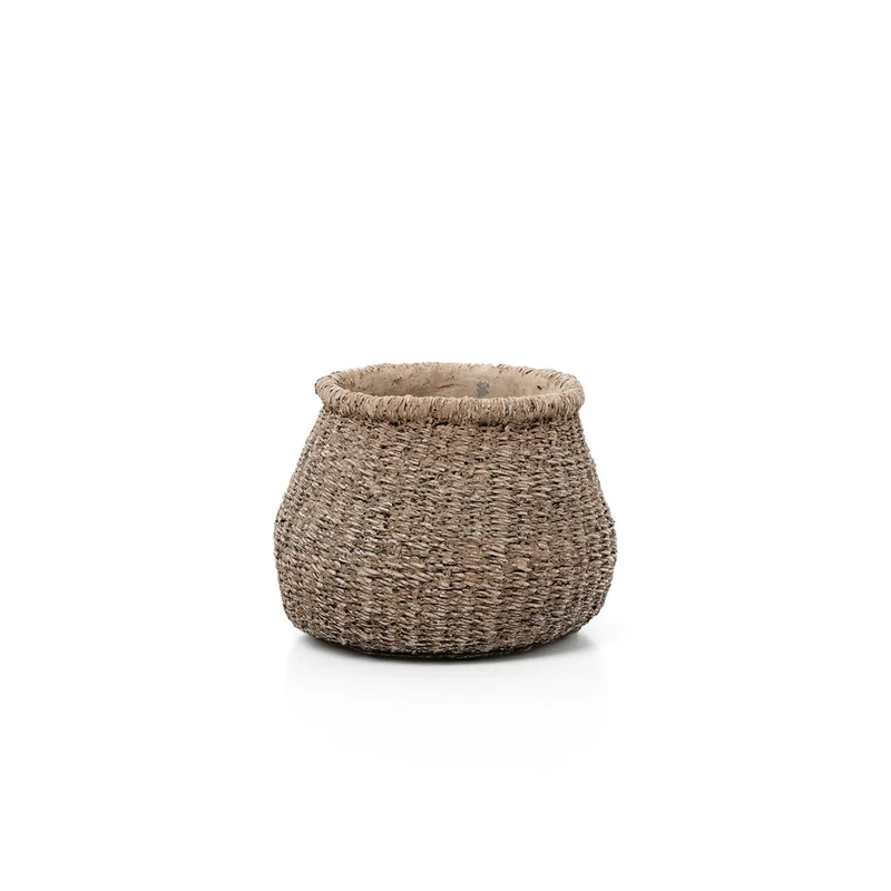 Cement Planter - Small Brown Faux-Puff Design for Succulents