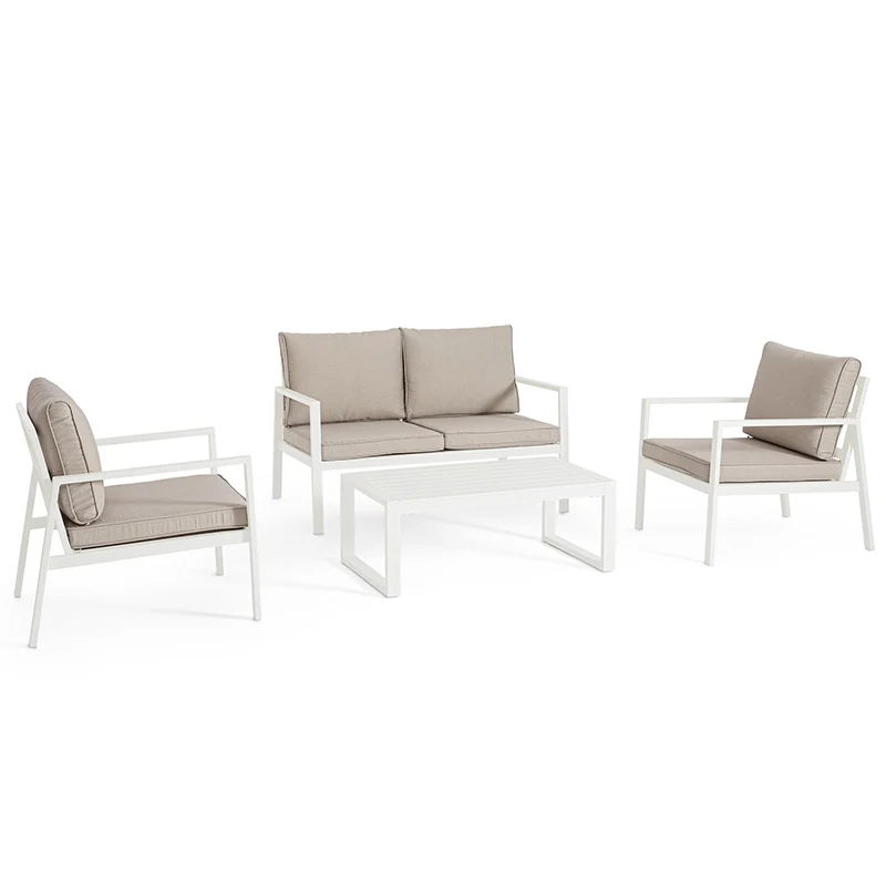 Andrea Bizzotto Set Salotto da Esterni 4 pezzi Hilde Bianco