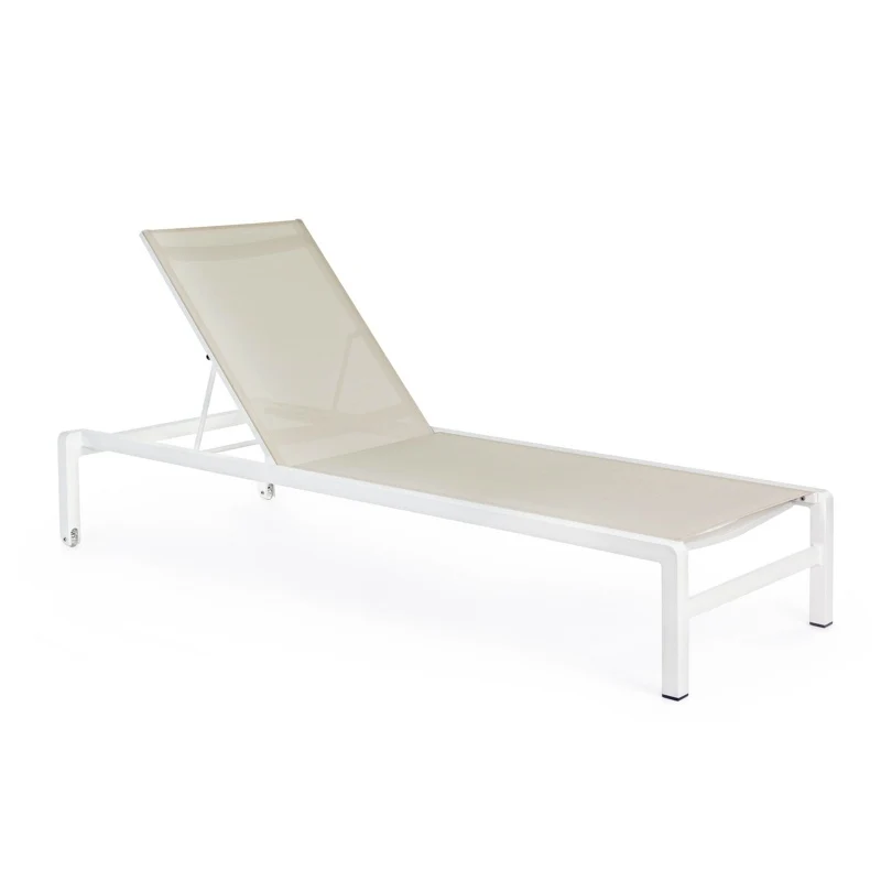 Andrea Bizzotto Lettino Sdraio Prendisole Konnor New con ruote Impilabile Bianco 195x78 cm