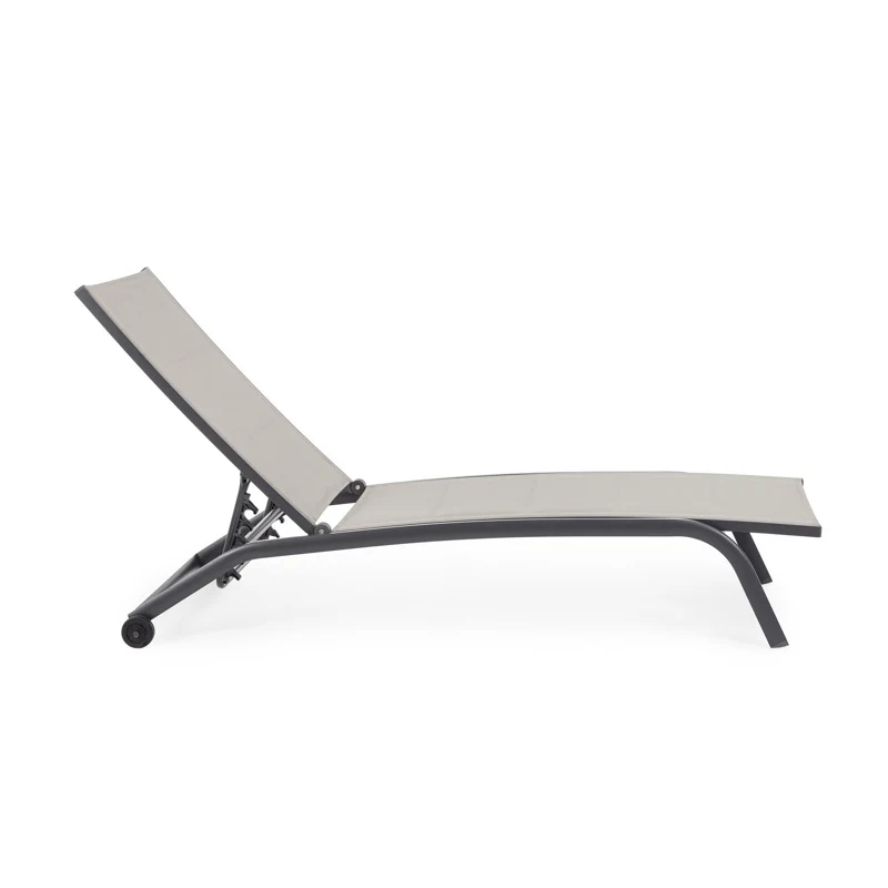 Andrea Bizzotto Lettino Sdraio Prendisole Cleopas con ruote L 192x61 cm Antracite