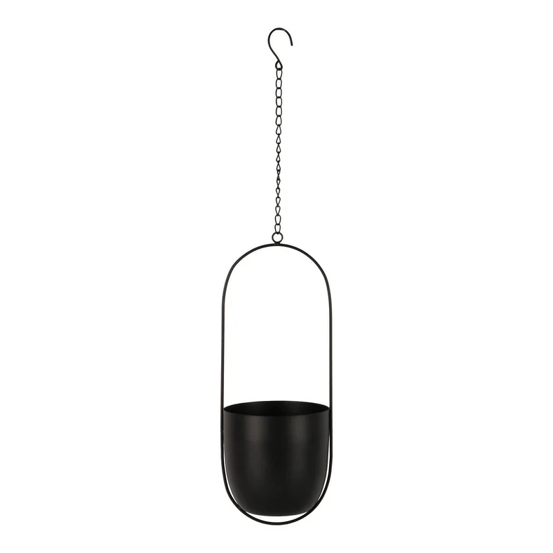 Metal Hanging Planter - Black Nordic Style Plant Holder