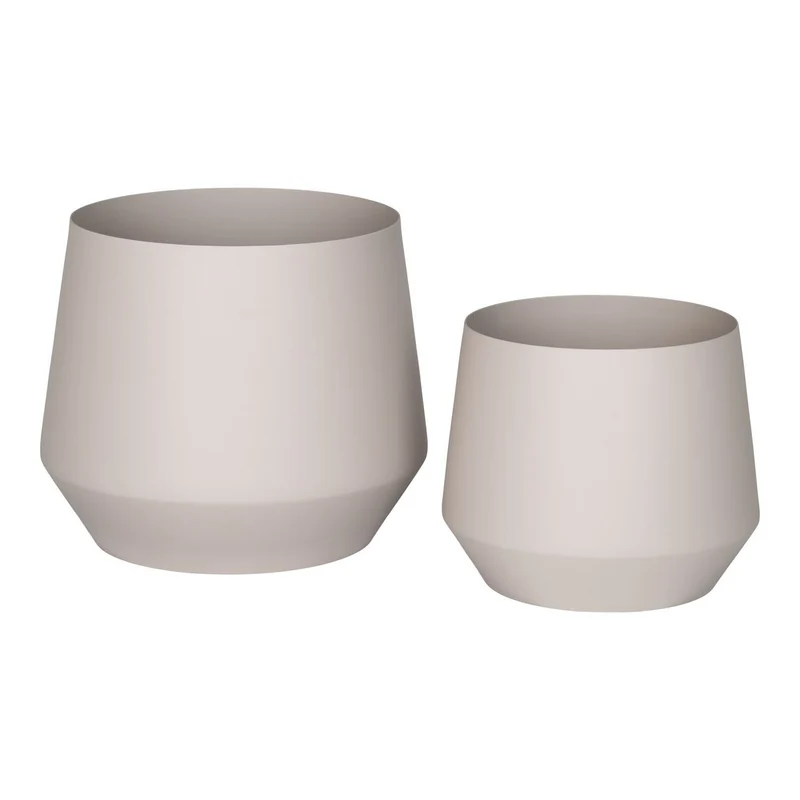 Steel Flower Pots - Sand Finish, Trofa Set of 2